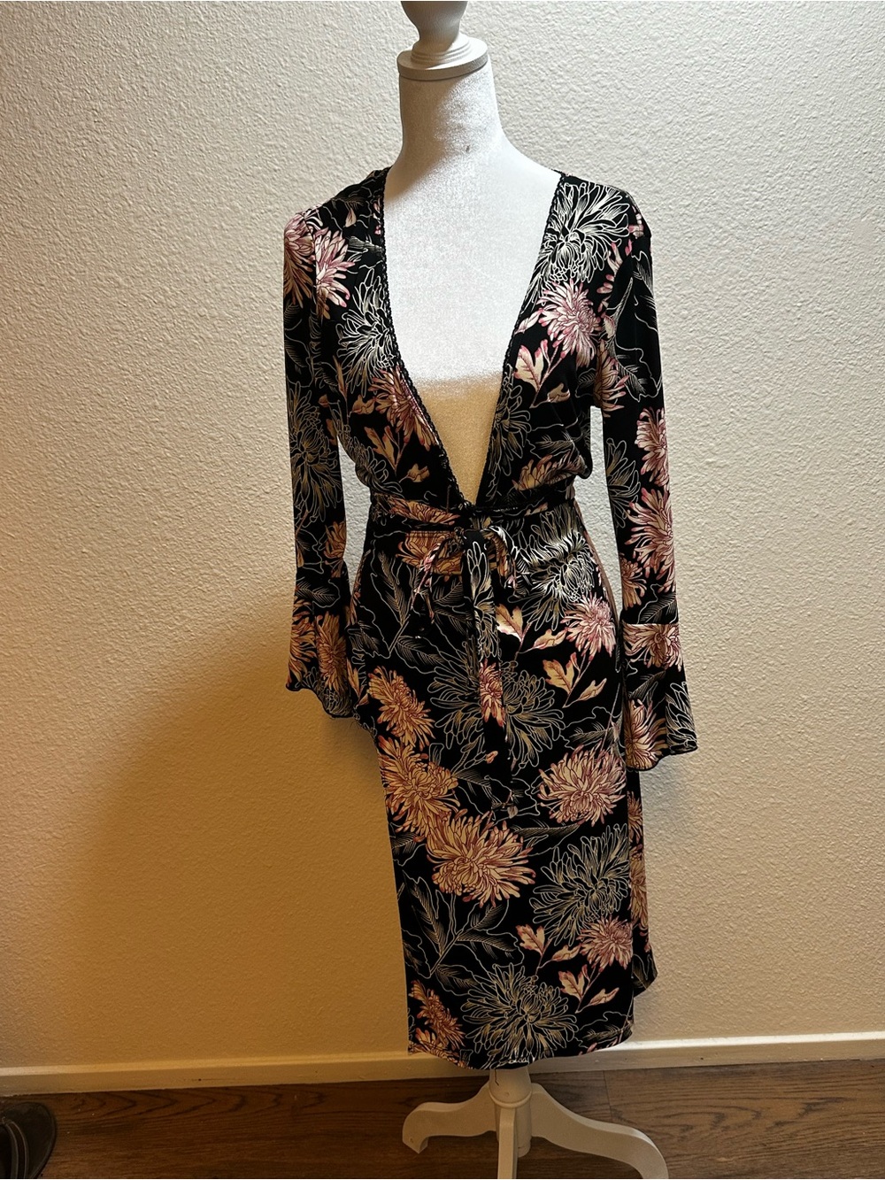 To the Max Black Floral Maxi Dress with Pink and Cream Flowers